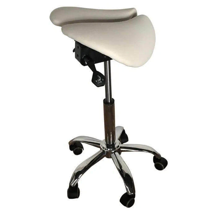 Saddle Style Split Seat Ergonomic Saddle Stool [Vanilla]