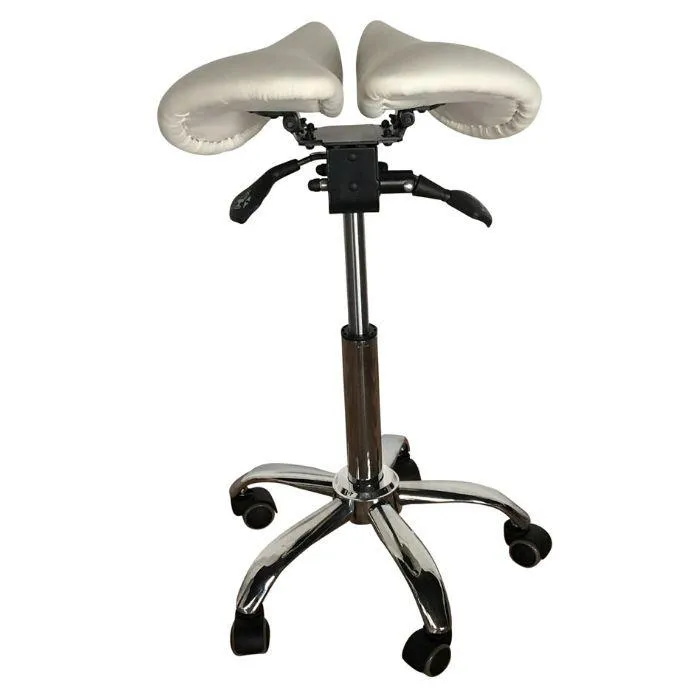 Saddle Style Split Seat Ergonomic Saddle Stool [Vanilla]