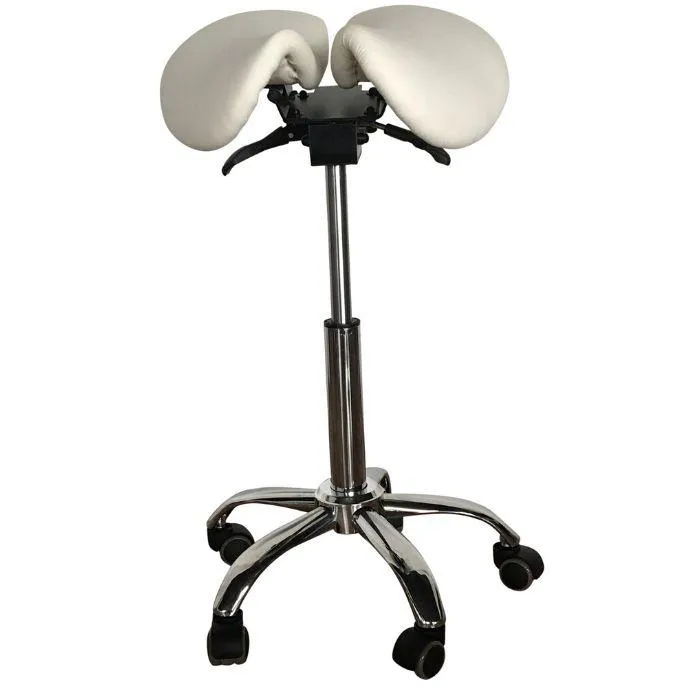 Saddle Style Split Seat Ergonomic Saddle Stool [Vanilla]