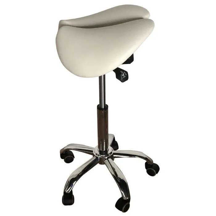 Saddle Style Split Seat Ergonomic Saddle Stool [Vanilla]