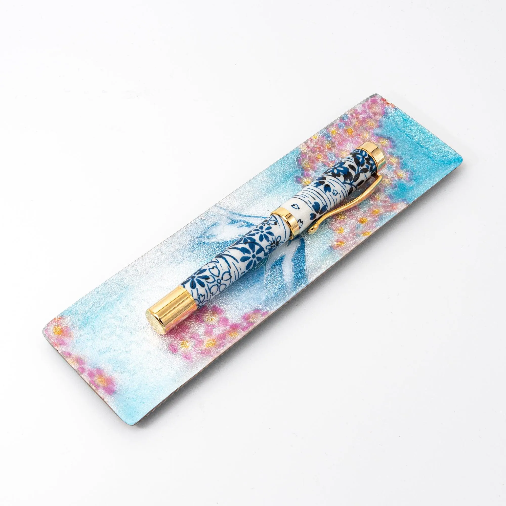 Sakura and Fuji Shippo Ware Slim Pen Tray