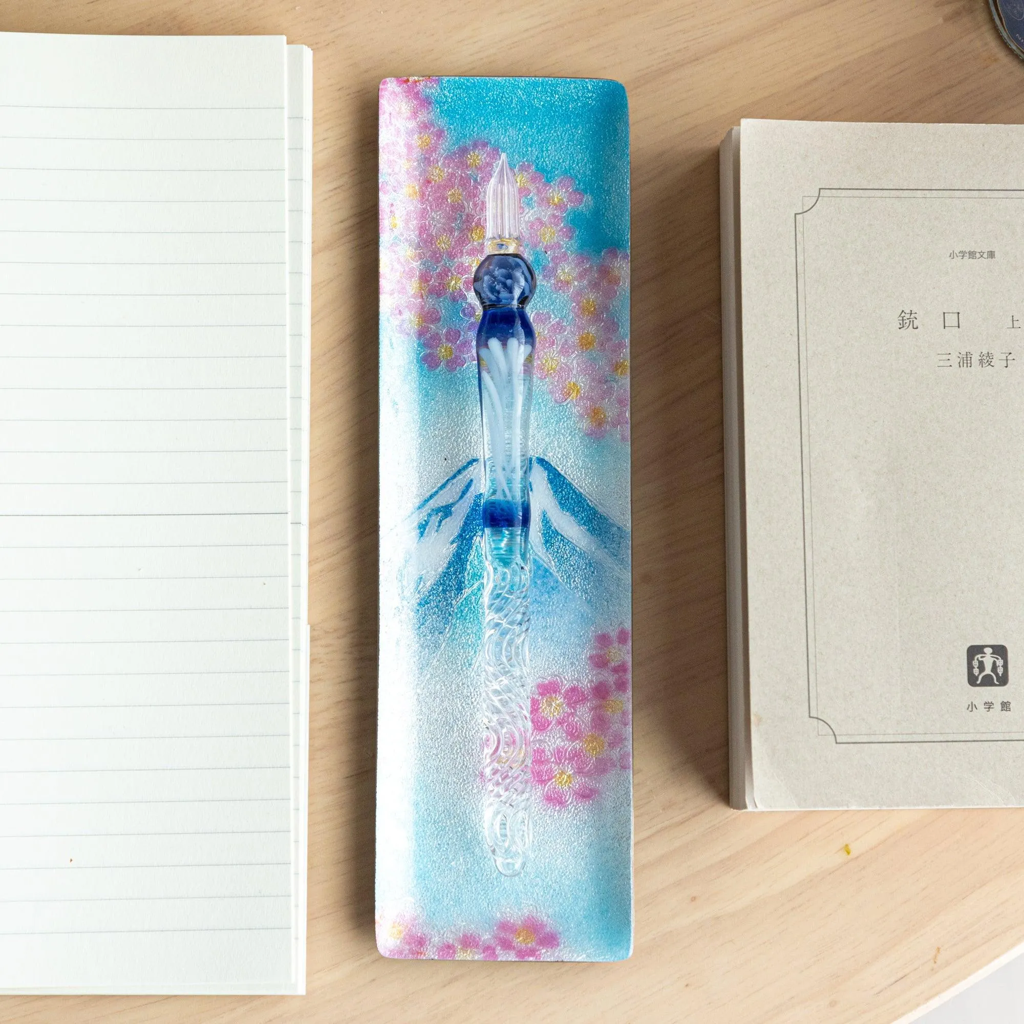 Sakura and Fuji Shippo Ware Slim Pen Tray