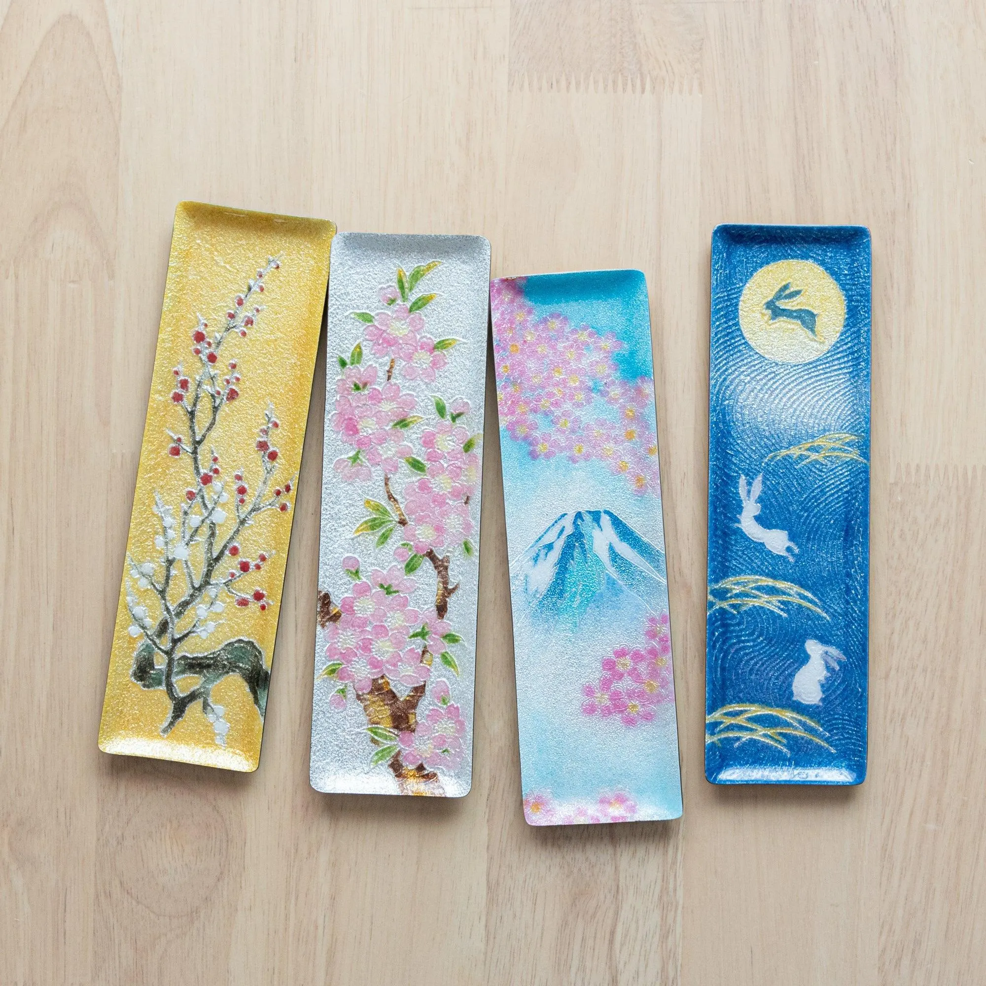 Sakura and Fuji Shippo Ware Slim Pen Tray