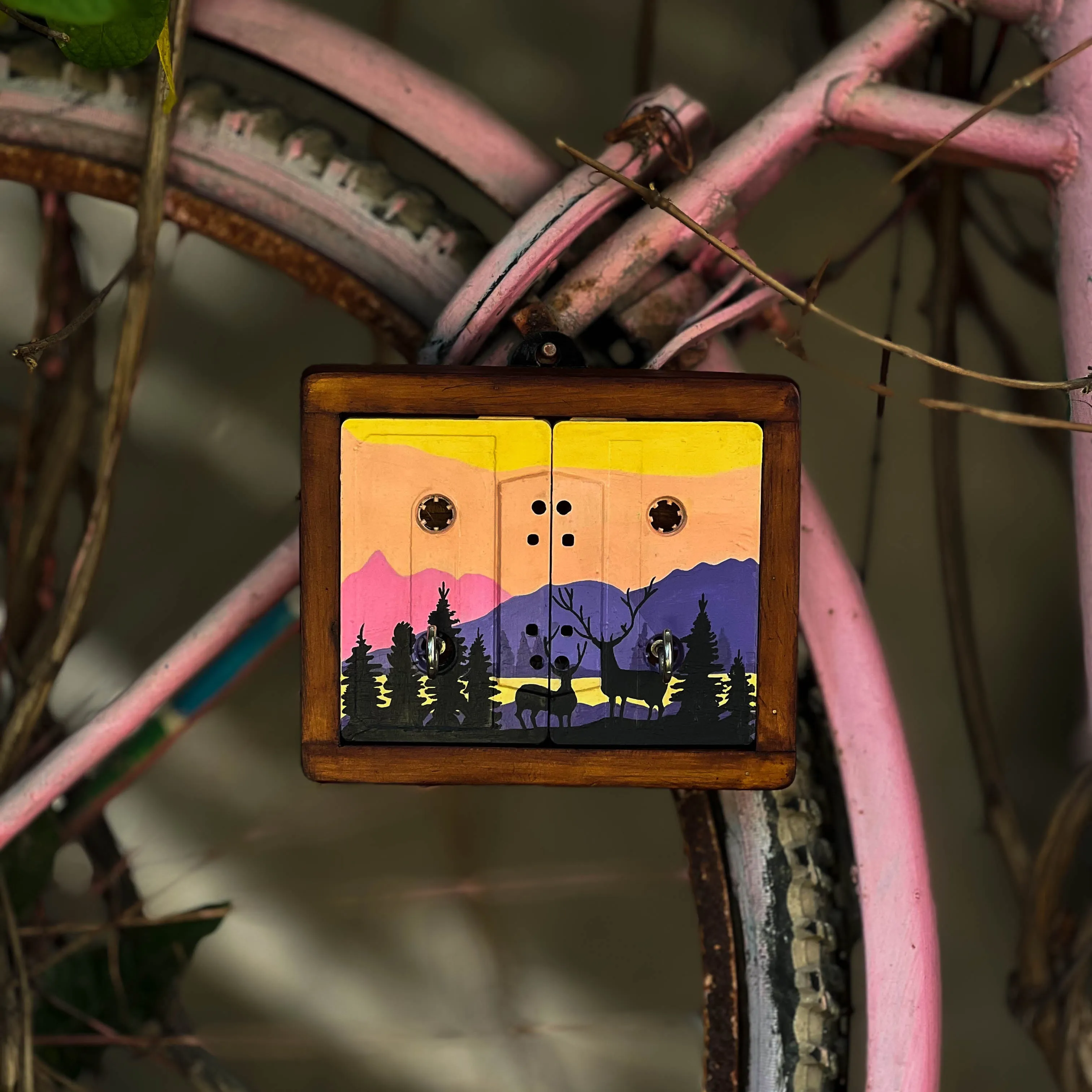 Scrapshala Wilderness Mini Key Keyholder | Upcycled | Audio tapes |  Wanderlust | Handcrafted