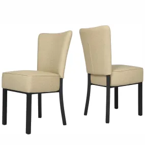 Set of 2 Kitchen Dining Room Chairs Modern PU Leather Chair with Soft Cushion