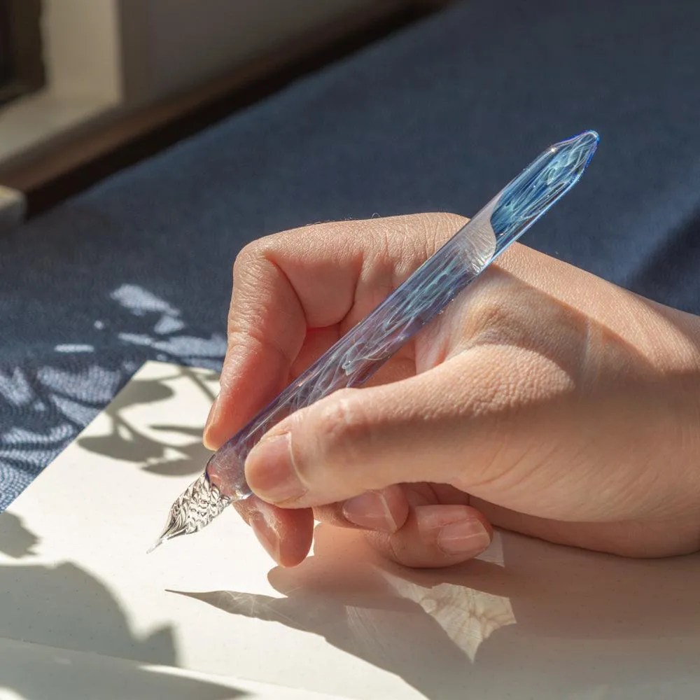 Smoke in Azure Glass Dip Pen