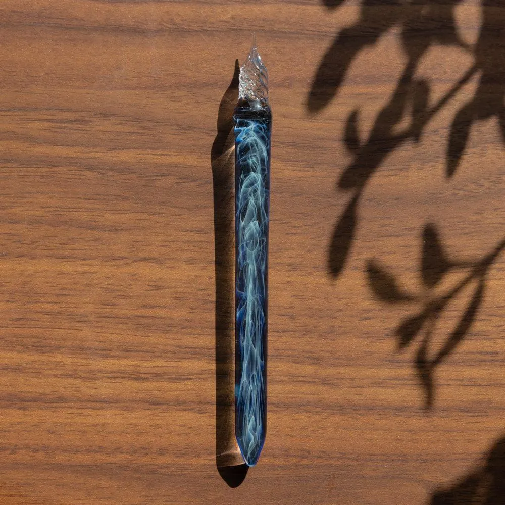 Smoke in Azure Glass Dip Pen