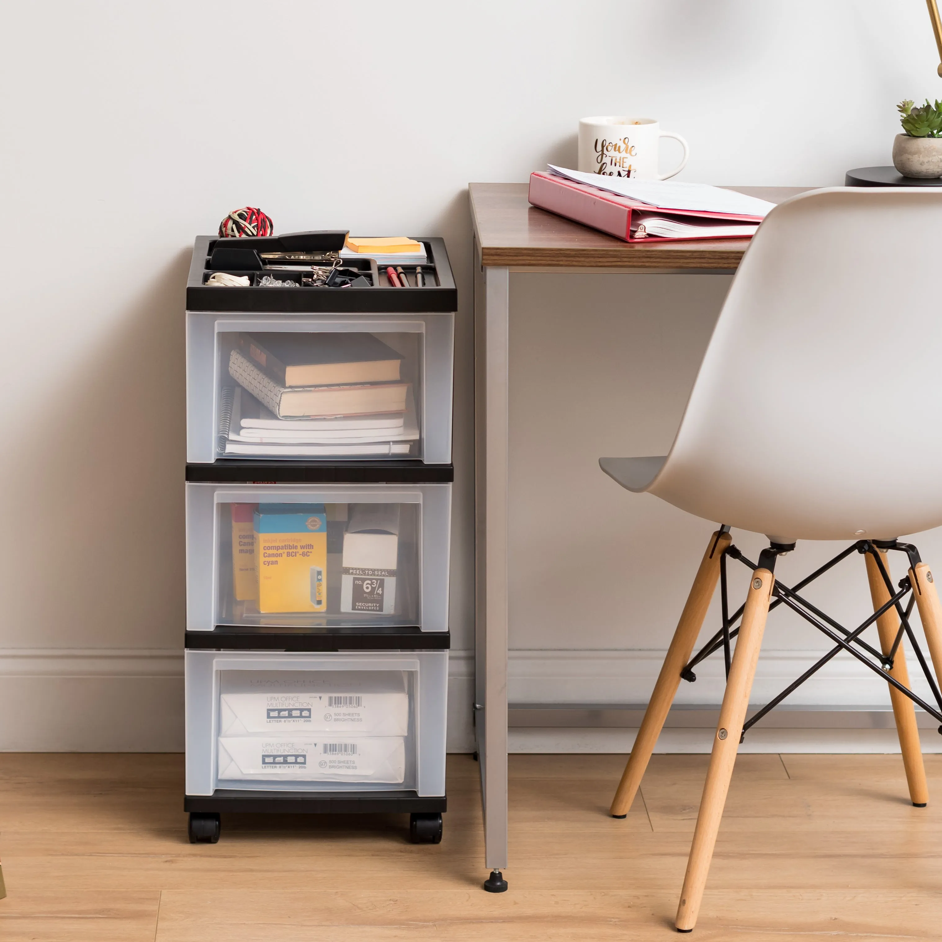 Storage Drawer Cart with Organizer Top - 3 Drawer