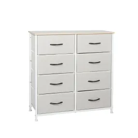 Stylish Grey Storage Cabinet Tallboy with 8 Drawers - Beige