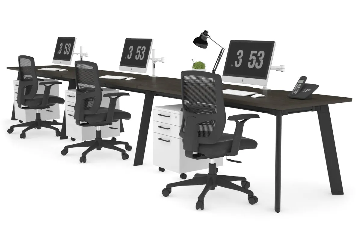 Switch - 3 Person Office Workstation Run [1600L x 800W with Cable Scallop]