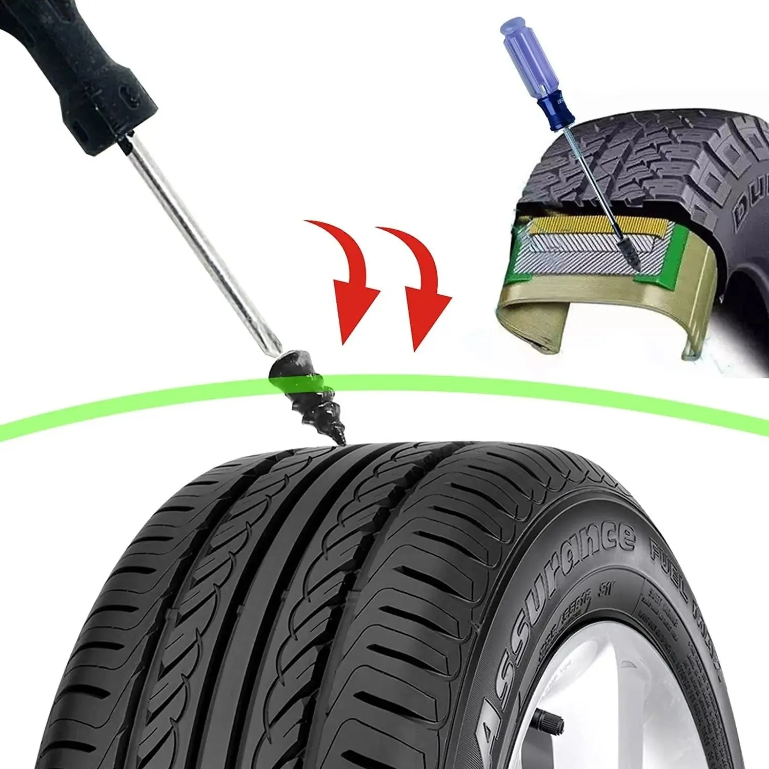 Tire Puncture Sealing Nail - Nail Puncture Repairing Tool Kits For Car, Motorbike, Scooter and Truck