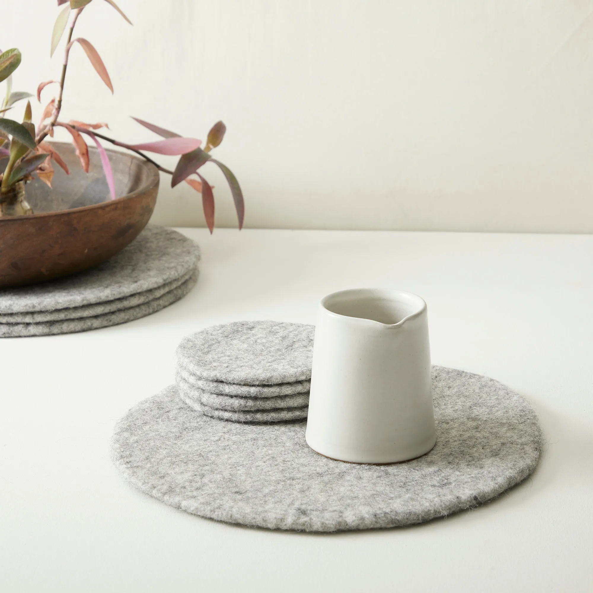 TOLA Felt Flat Coasters 12cm 4pc Set (WS)