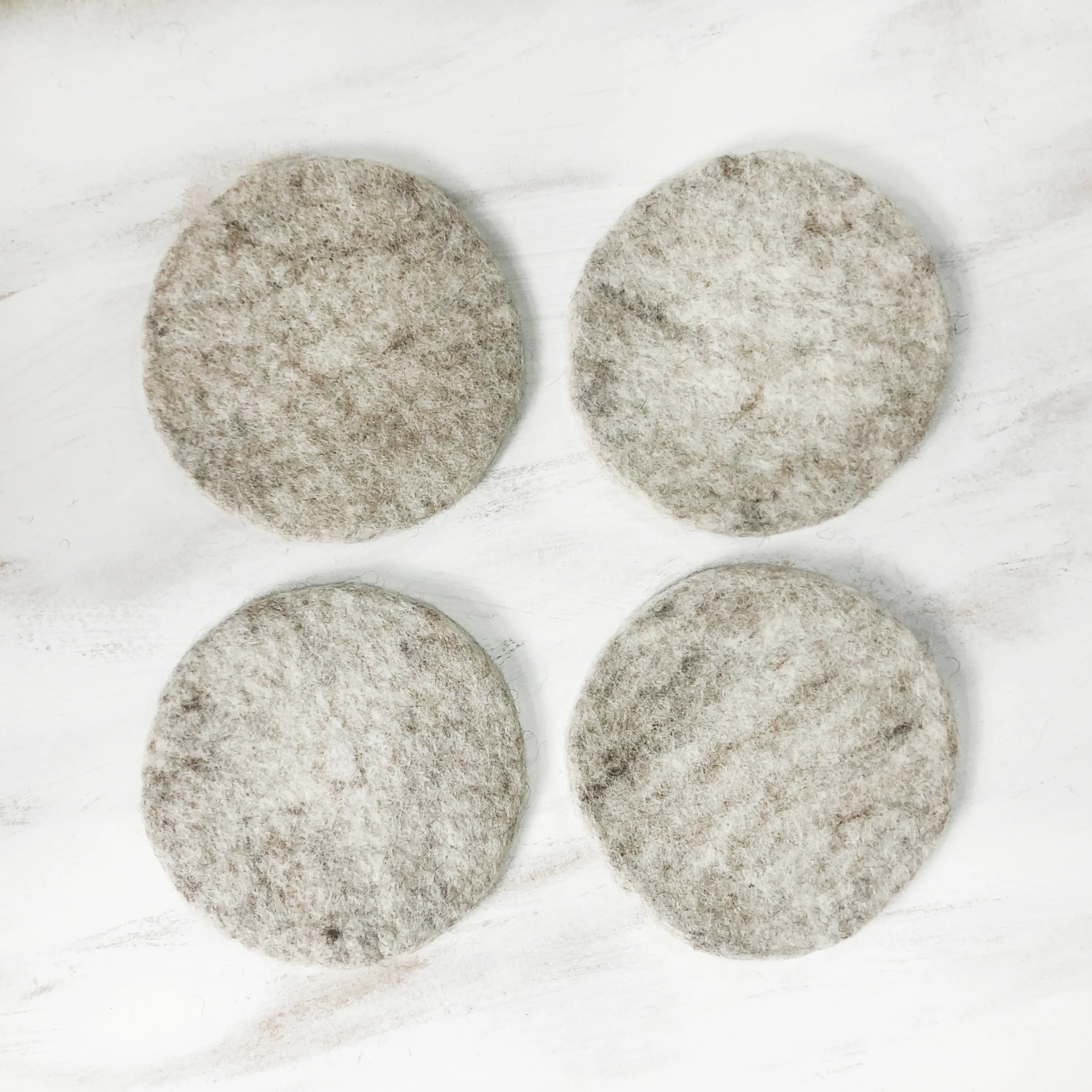 TOLA Felt Flat Coasters 12cm 4pc Set (WS)