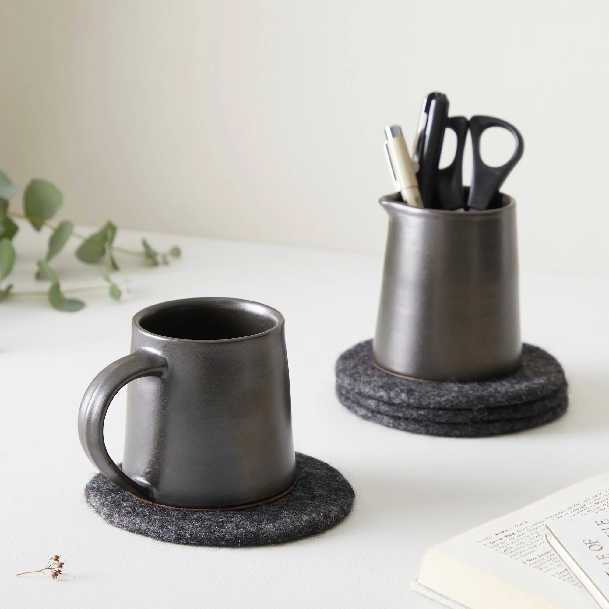 TOLA Handmade Eco Felt Coaster Vase Mat 4pc Set