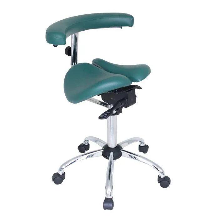 USA Patented Twin Tiltable Saddle Stool with 360 Degree Arm Support