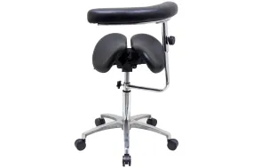 USA Patented Twin Tiltable Saddle Stool with 360 Degree Arm Support