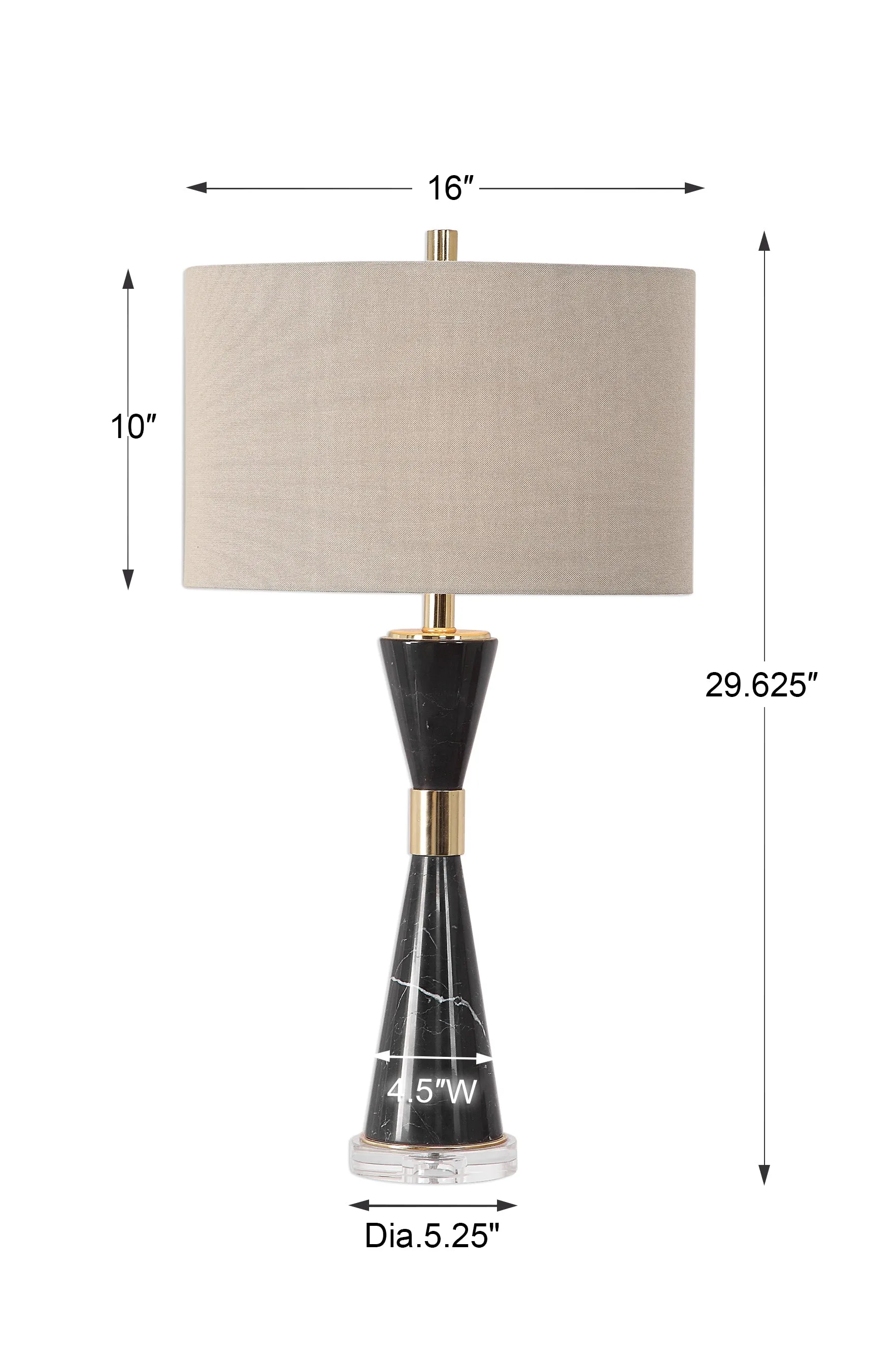 Uttermost Alastair Black Marble Table Lamp