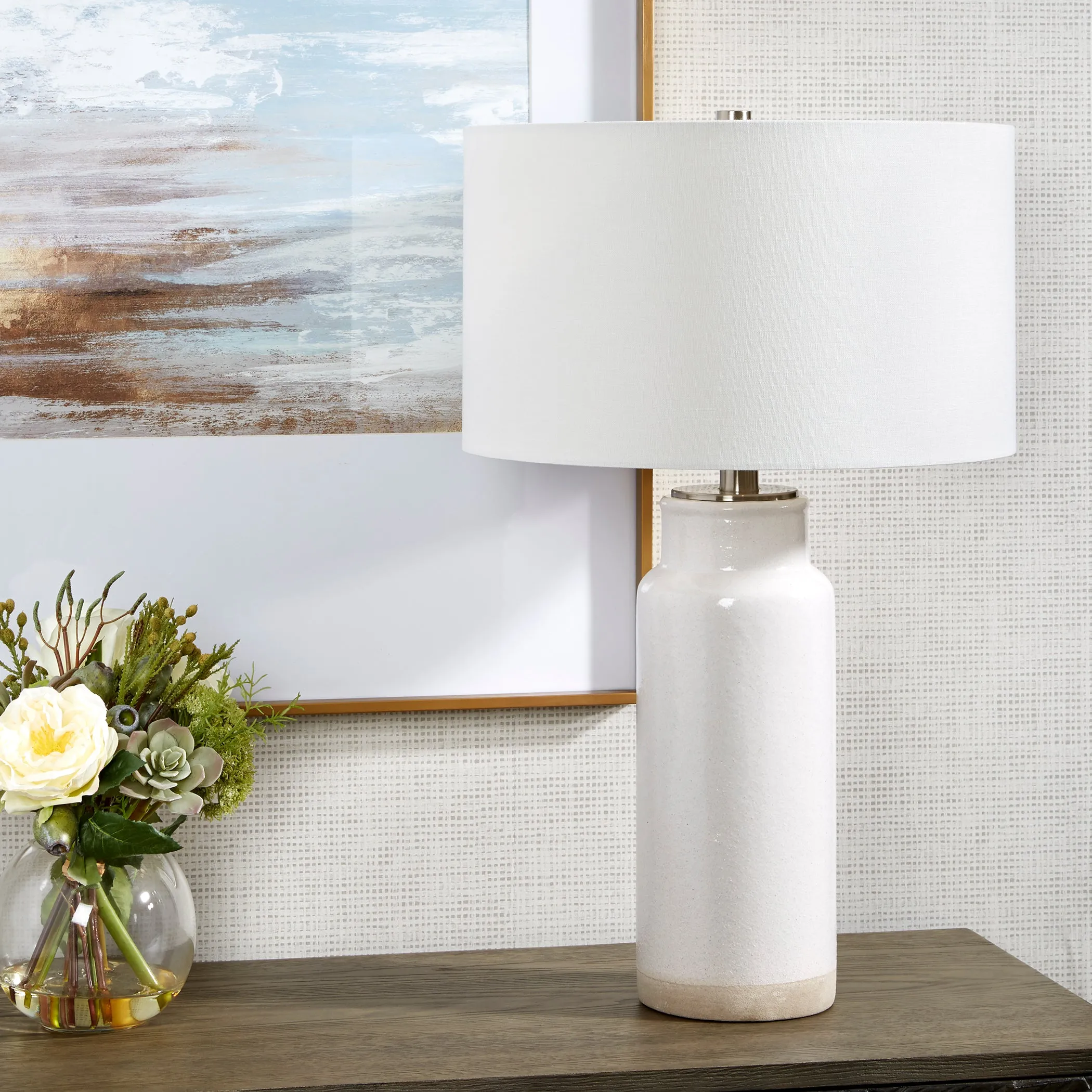 Uttermost Albany White Farmhouse Table Lamp