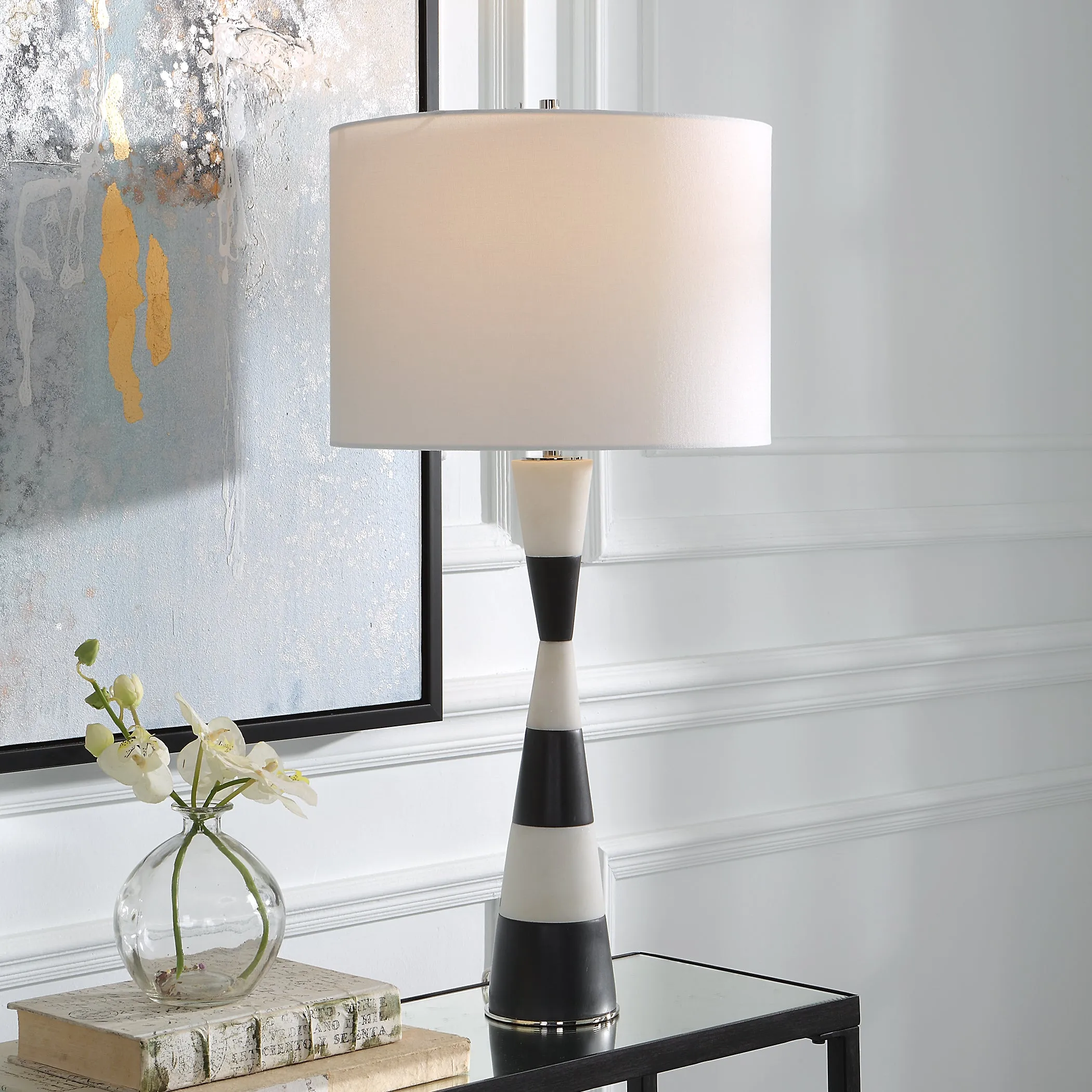 Uttermost Bandeau Banded Stone Table Lamp