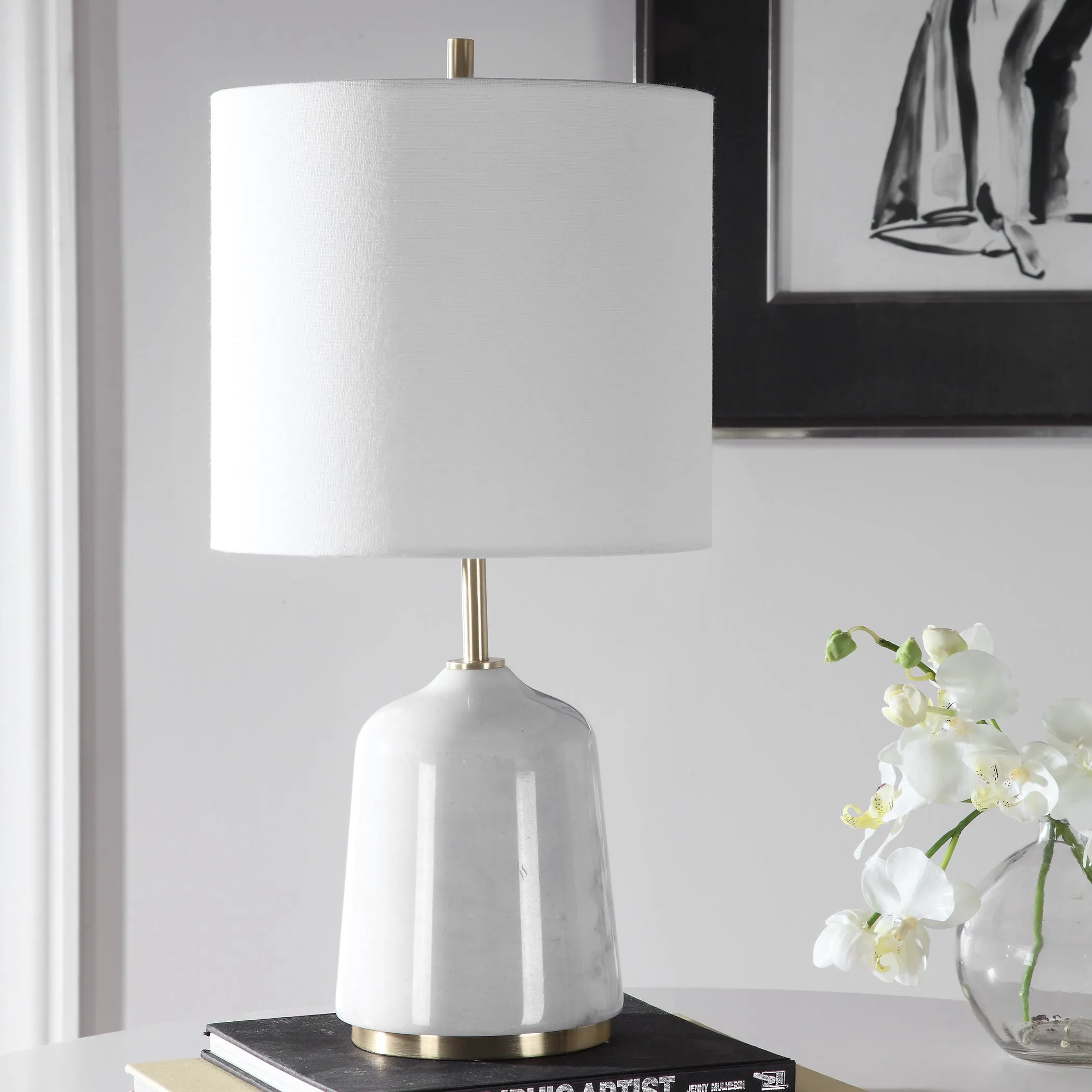 Uttermost Eloise White Marble Table Lamp