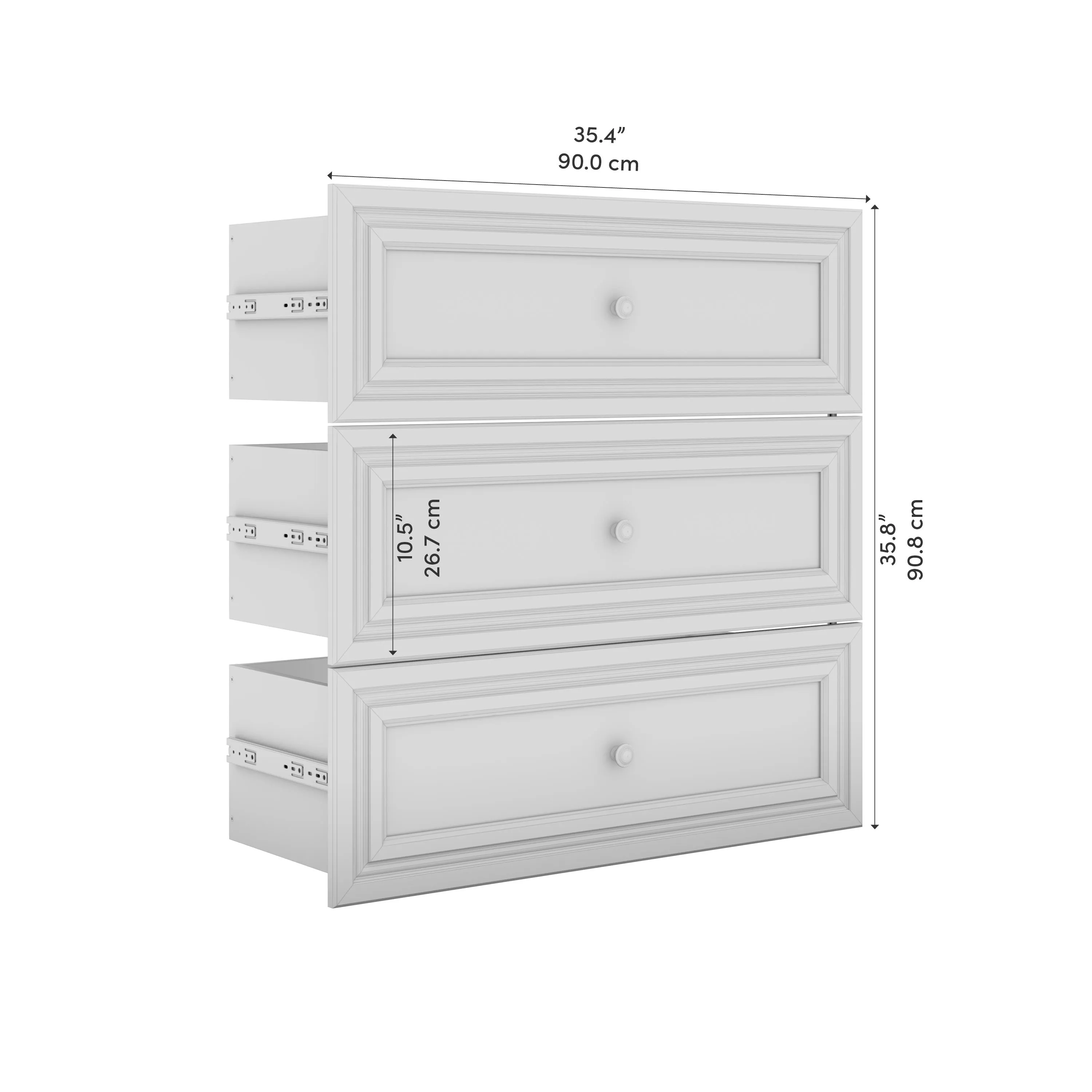 Versatile 3 Drawer Set For Versatile 36W Closet Organizer - Available in 2 Colours