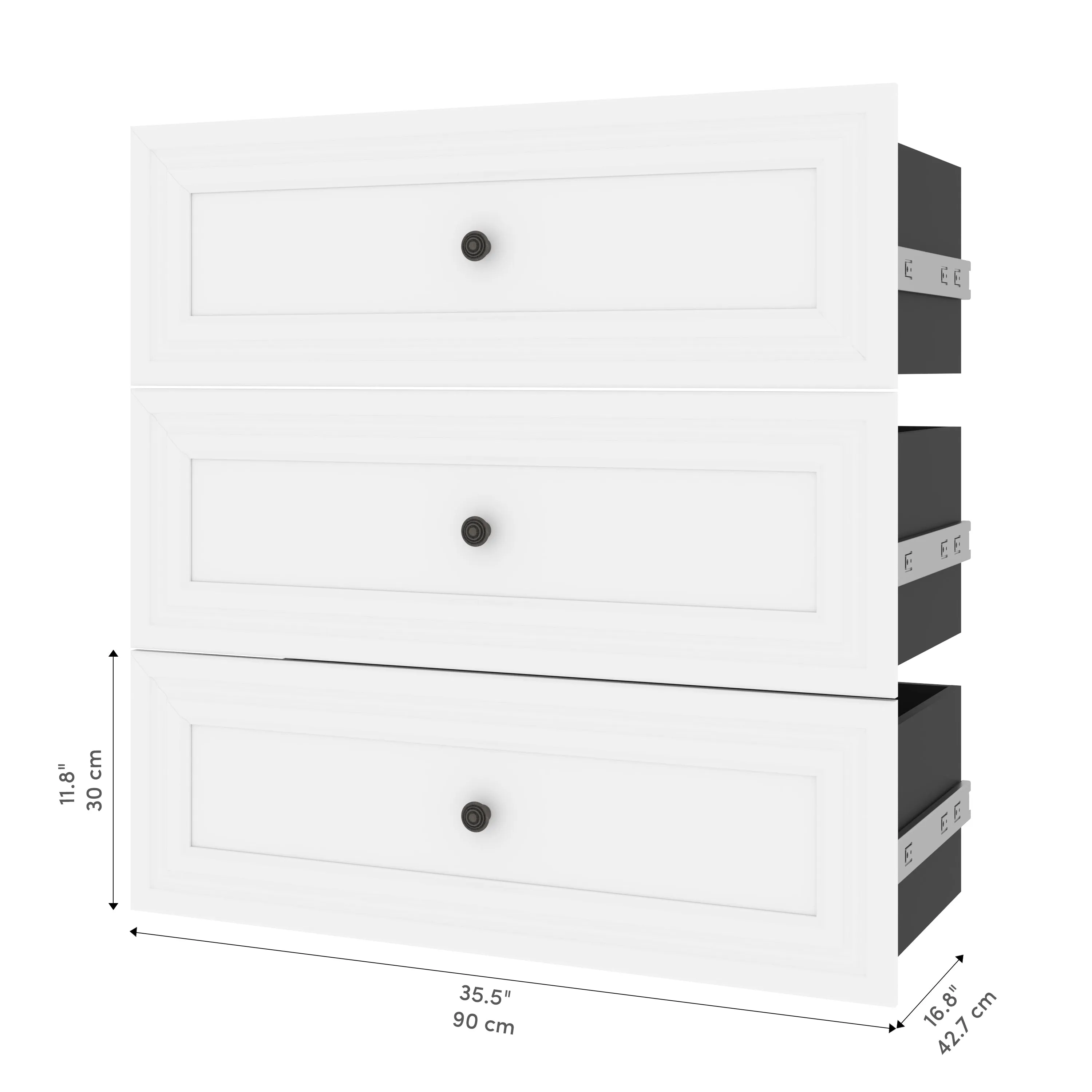 Versatile 3 Drawer Set For Versatile 36W Closet Organizer - Available in 2 Colours