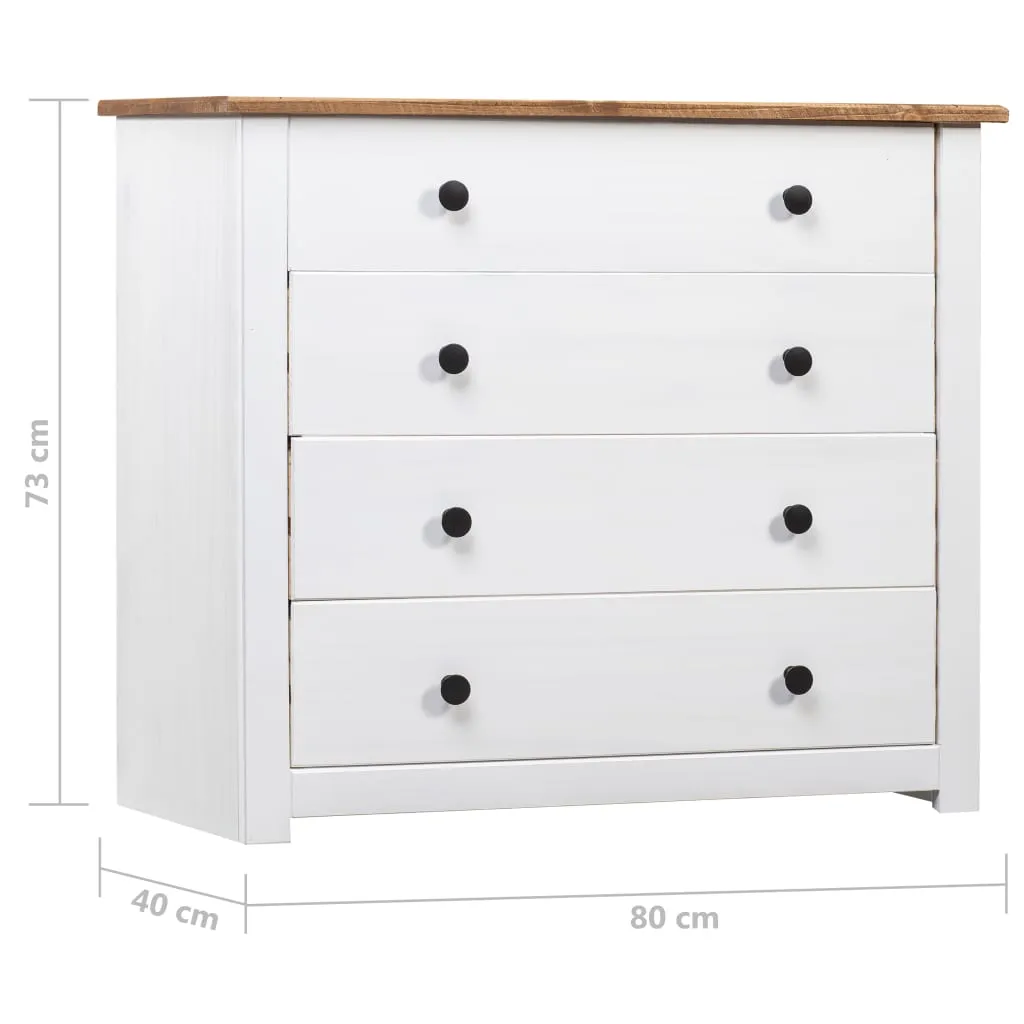 vidaXL Side Cabinet White 80x40x73 cm Pine Panama Range