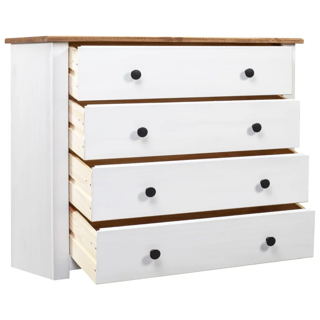 vidaXL Side Cabinet White 80x40x73 cm Pine Panama Range