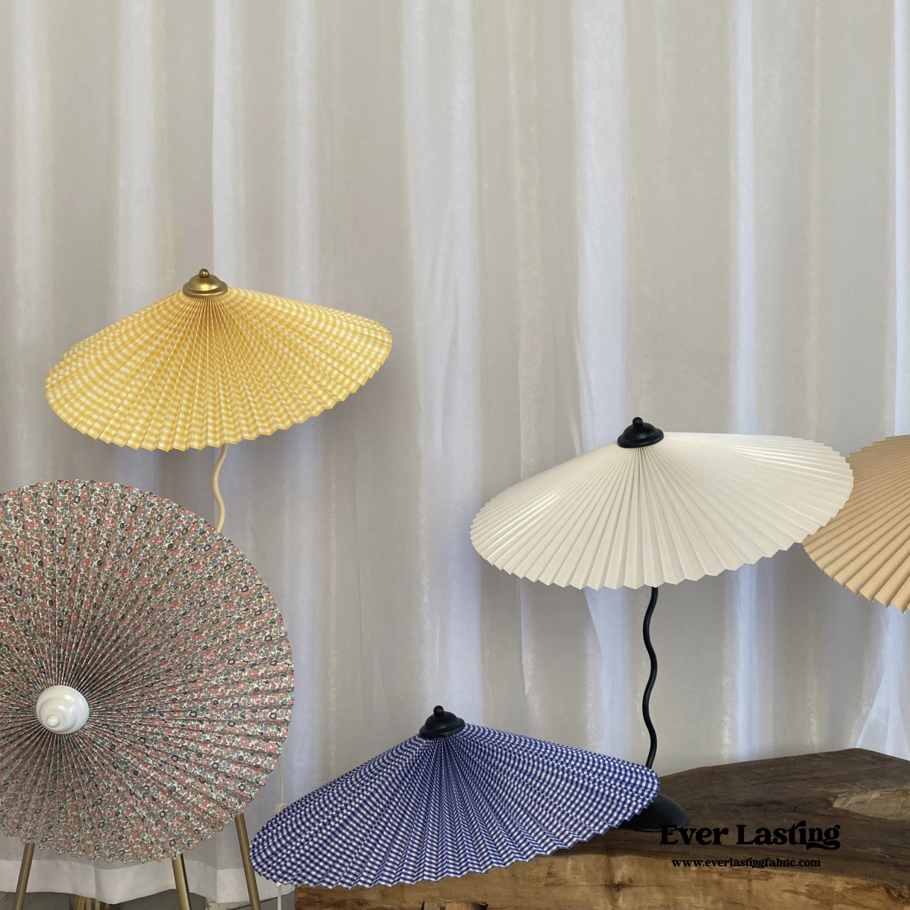 Vintage Inspired Tilted Umbrella Lamp / Beige