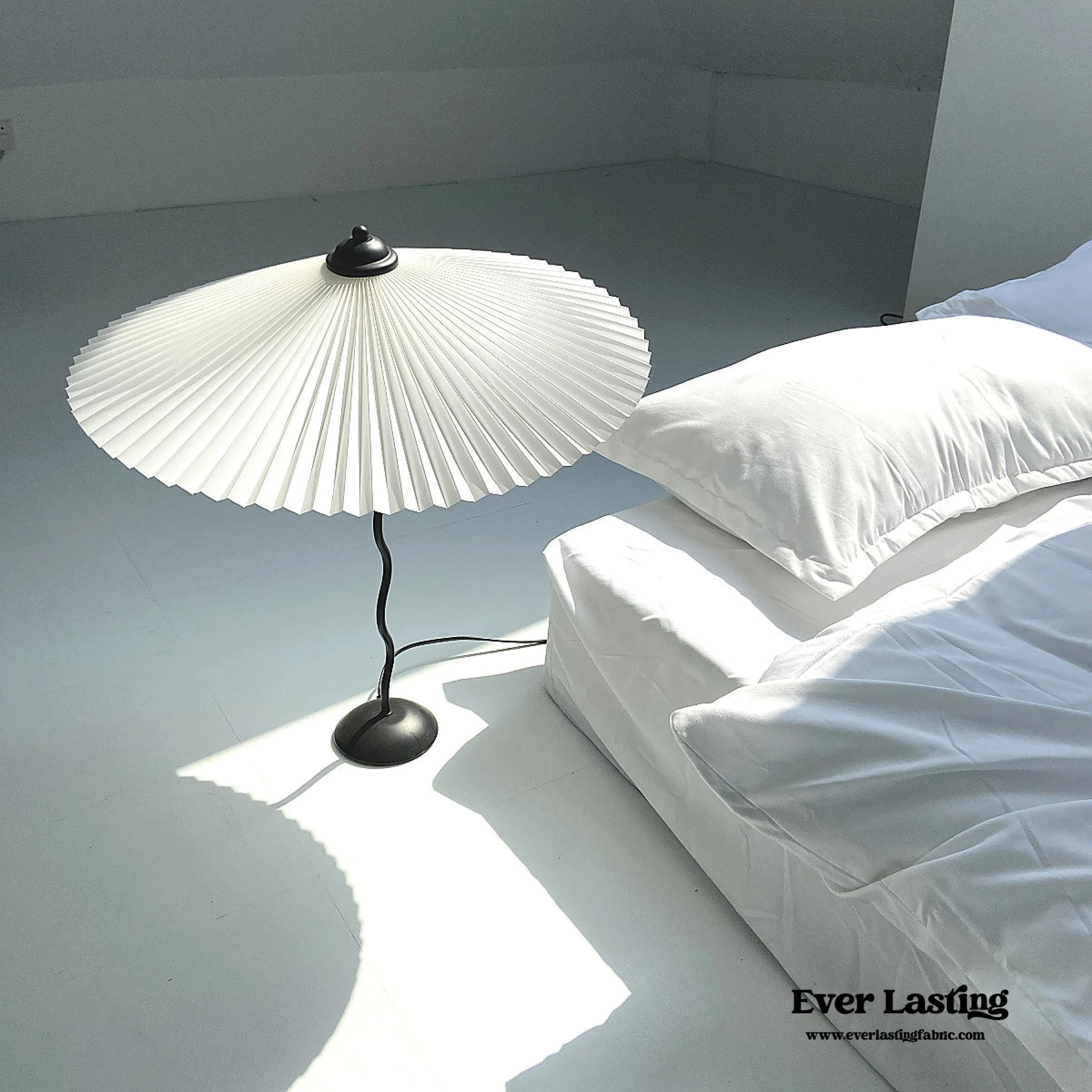 Vintage Inspired Tilted Umbrella Lamp / Beige