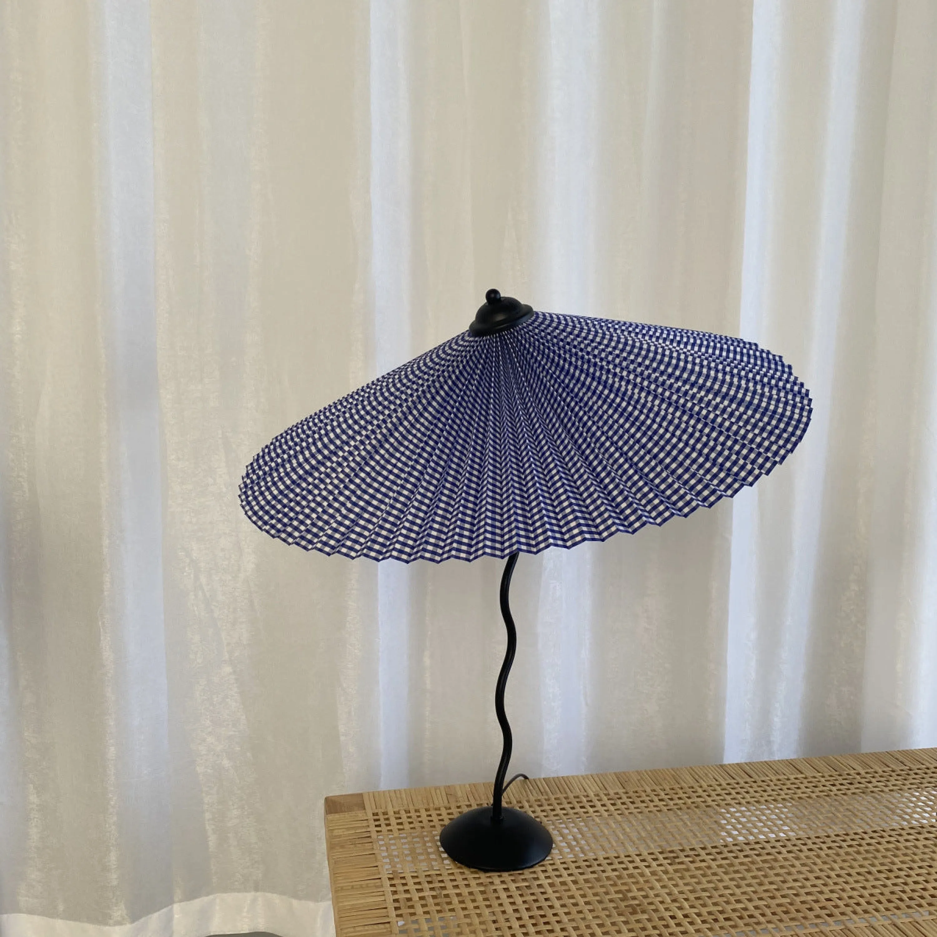 Vintage Inspired Tilted Umbrella Lamp / Beige