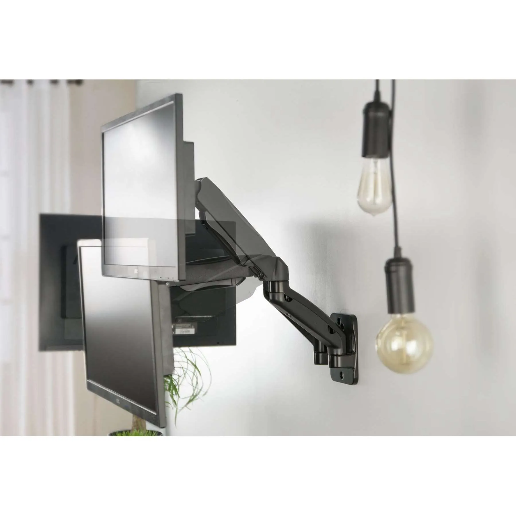 VIVO Pneumatic Arm Dual Monitor Wall Mount, MOUNT-V002G