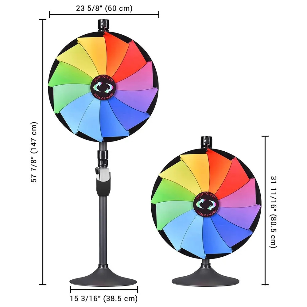 WinSpin 24" Prize Wheel Tabletop Floor Stand Stable Base 12-Slot