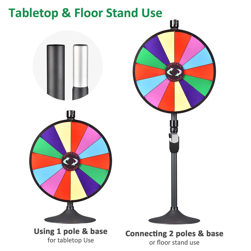 WinSpin Prize Wheel w/ Floor Stand Spinning Wheel 24"