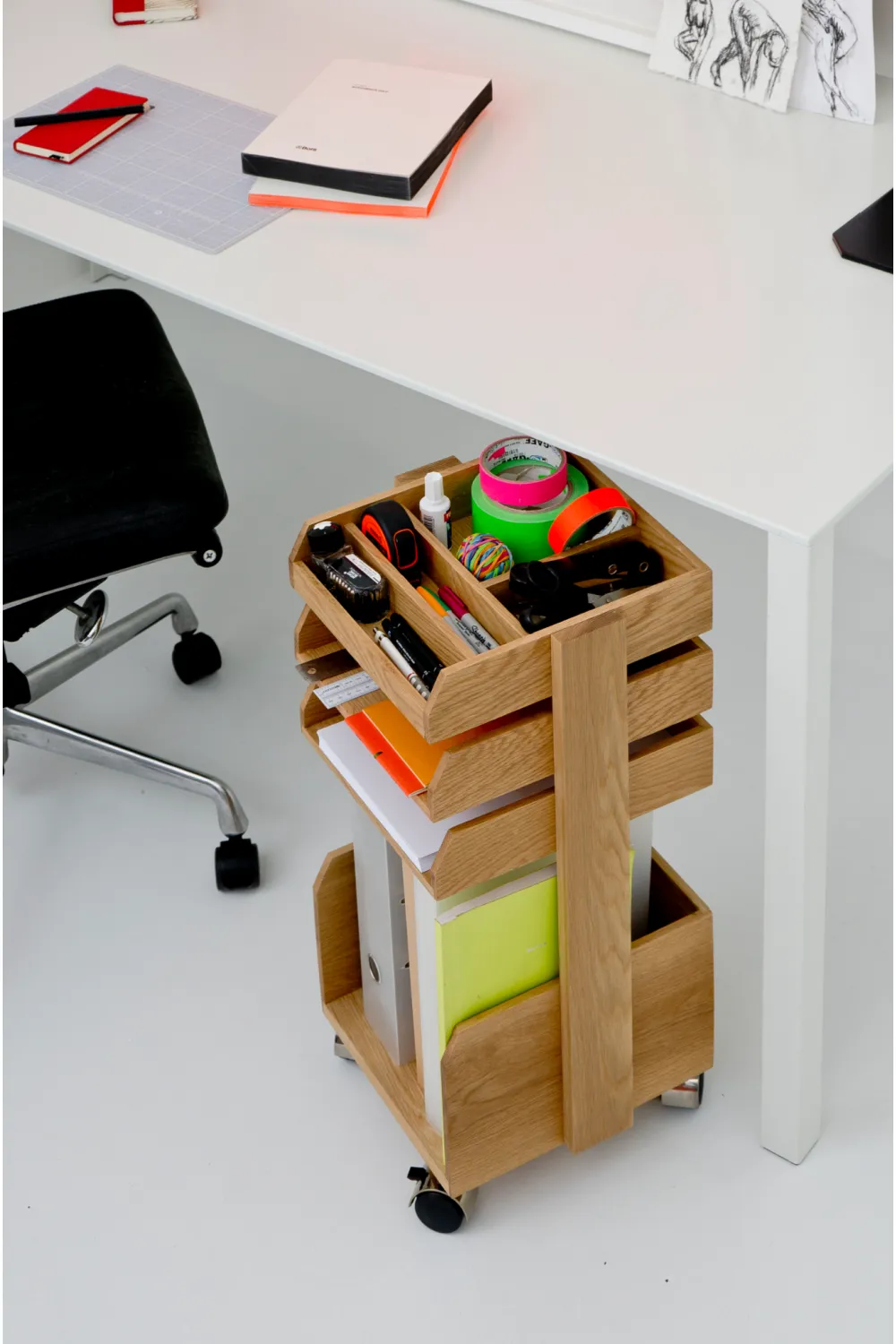 Wooden Storage Trolley | Wireworks Casper