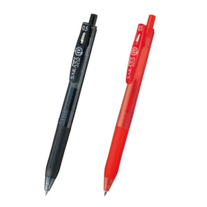 ZEBRA JJ15 SARASA 0.5mm Limited Edition Transparent Gel Gel Pen Black Red